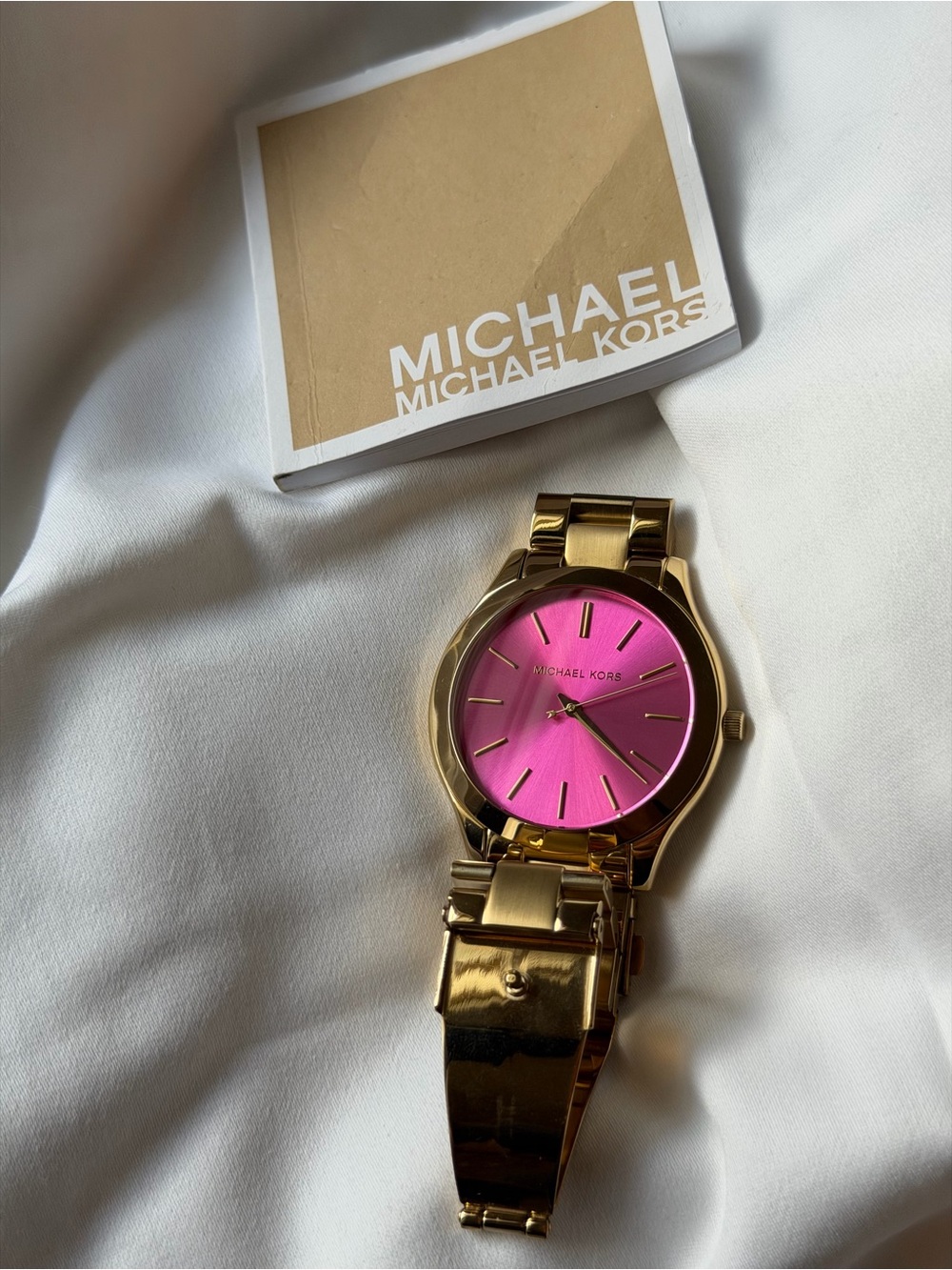 Michael Kors Gold Watch with Pink Sunray Dial - Picture 8 of 9